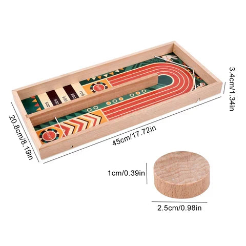 Shooting Disc Game Natural Wood Portable