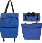 Shopping Tote 2-In-1 Foldable Wheels Waterproof Oxford