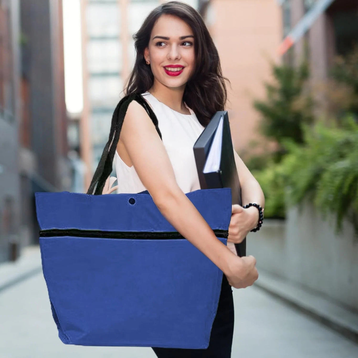 Shopping Tote 2-In-1 Foldable Wheels Waterproof Oxford