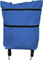 Shopping Tote 2-In-1 Foldable Wheels Waterproof Oxford