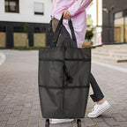 Shopping Tote 2-In-1 Foldable Wheels Waterproof Oxford