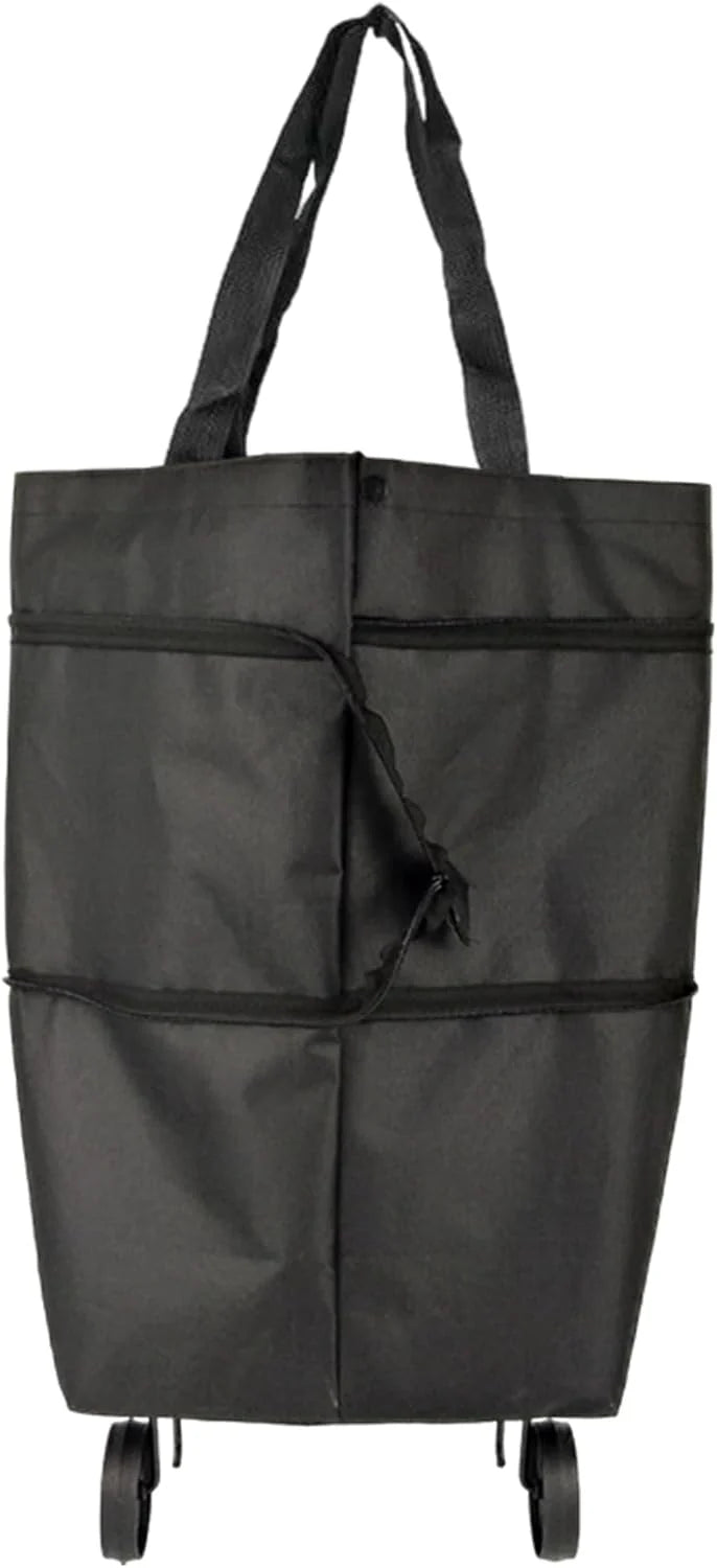 Shopping Tote 2-In-1 Foldable Wheels Waterproof Oxford