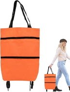Shopping Tote 2-In-1 Foldable Wheels Waterproof Oxford
