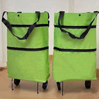 Shopping Tote 2-In-1 Foldable Wheels Waterproof Oxford