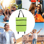 Shopping Tote 2-In-1 Foldable Wheels Waterproof Oxford
