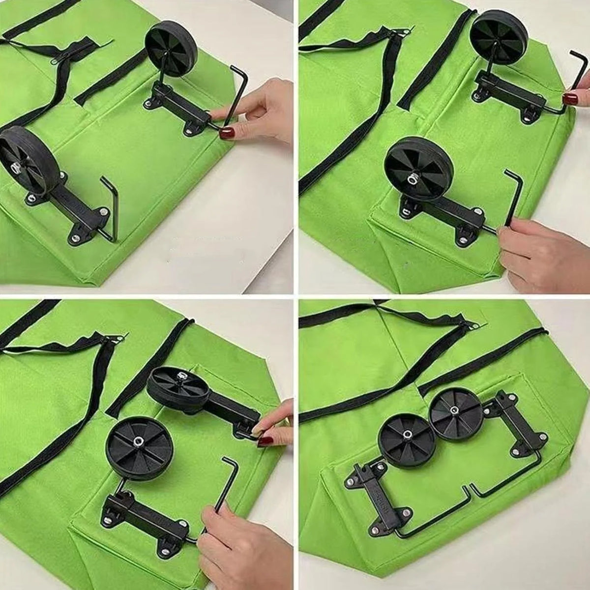 Shopping Tote 2-In-1 Foldable Wheels Waterproof Oxford