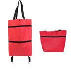 Shopping Tote 2-In-1 Foldable Wheels Waterproof Oxford