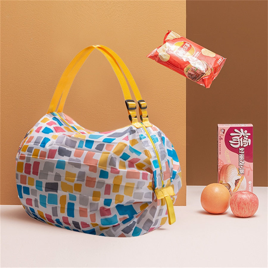 Shopping Tote Foldable Oxford Fabric Water-Resistant 22 lb Capacity