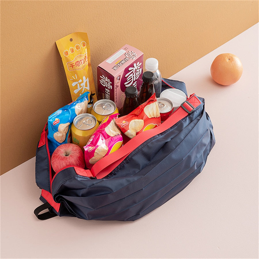 Shopping Tote Foldable Oxford Fabric Water-Resistant 22 lb Capacity