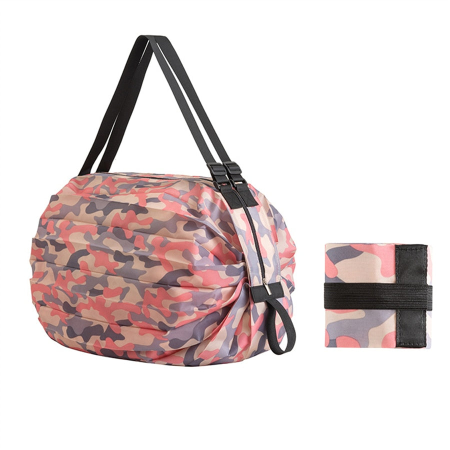 Shopping Tote Foldable Oxford Fabric Water-Resistant 22 lb Capacity