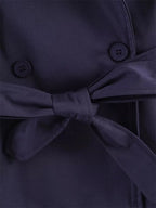 Short Trench Coat Twill Self-Tie Belt