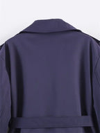 Short Trench Coat Twill Self-Tie Belt