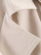 Short Trench Coat Twill Self-Tie Belt