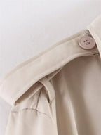 Short Trench Coat Twill Self-Tie Belt