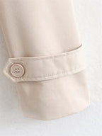 Short Trench Coat Twill Self-Tie Belt