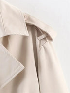 Short Trench Coat Twill Self-Tie Belt