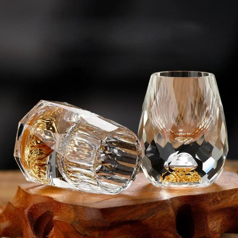 Shot Glasses Diamond-Cut Crystal Set of 6