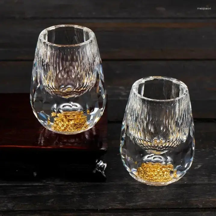 Shot Glasses Diamond-Cut Crystal Set of 6