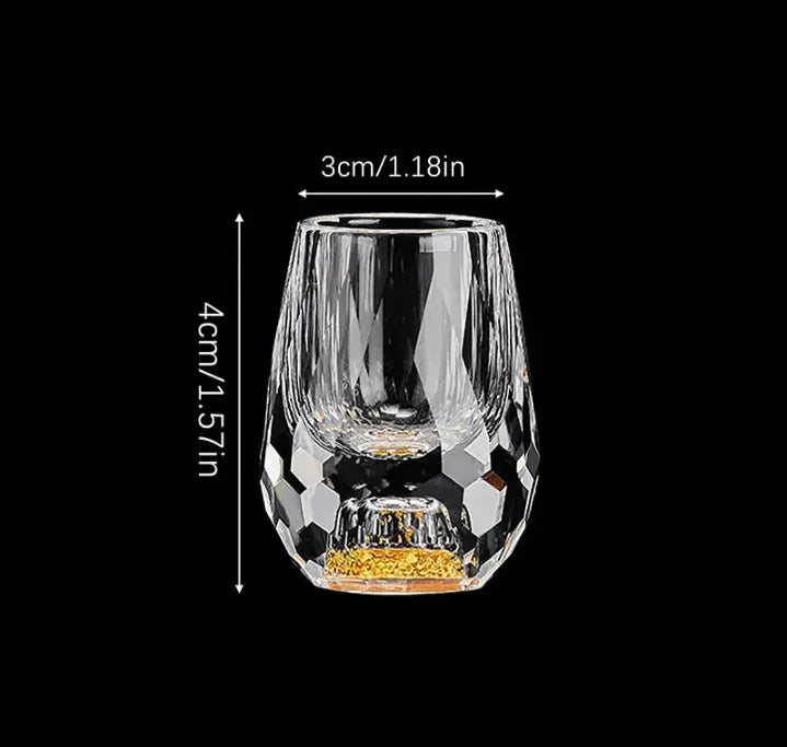 Shot Glasses Diamond-Cut Crystal Set of 6