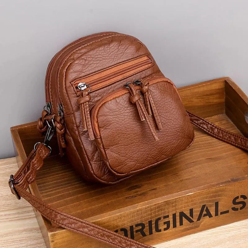 Shoulder Bag Compact Leather Adjustable Strap