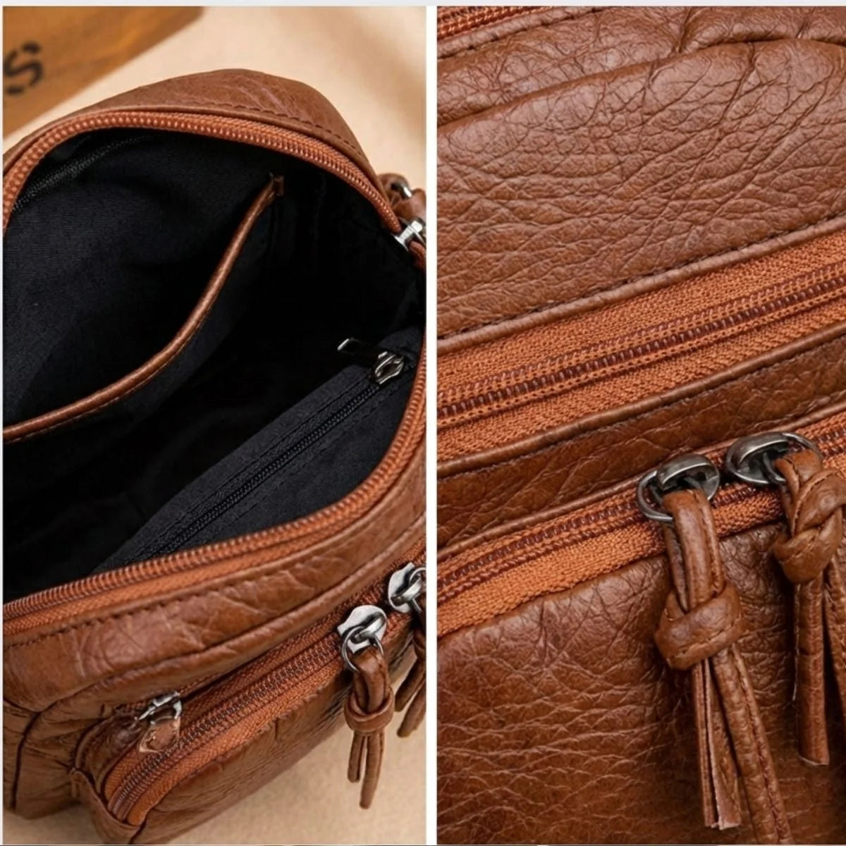 Shoulder Bag Compact Leather Adjustable Strap
