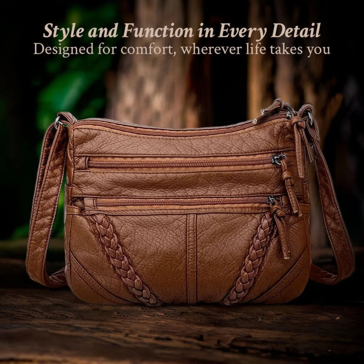 Shoulder Bag Faux Leather Magnetic Flap & Adjustable Strap