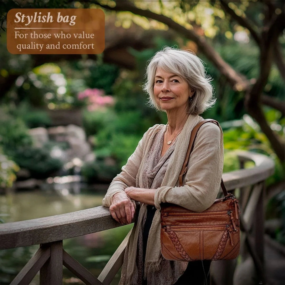 Shoulder Bag Faux Leather Magnetic Flap & Adjustable Strap