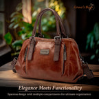Shoulder Bag Genuine Leather Magnetic Closure & Adjustable Strap