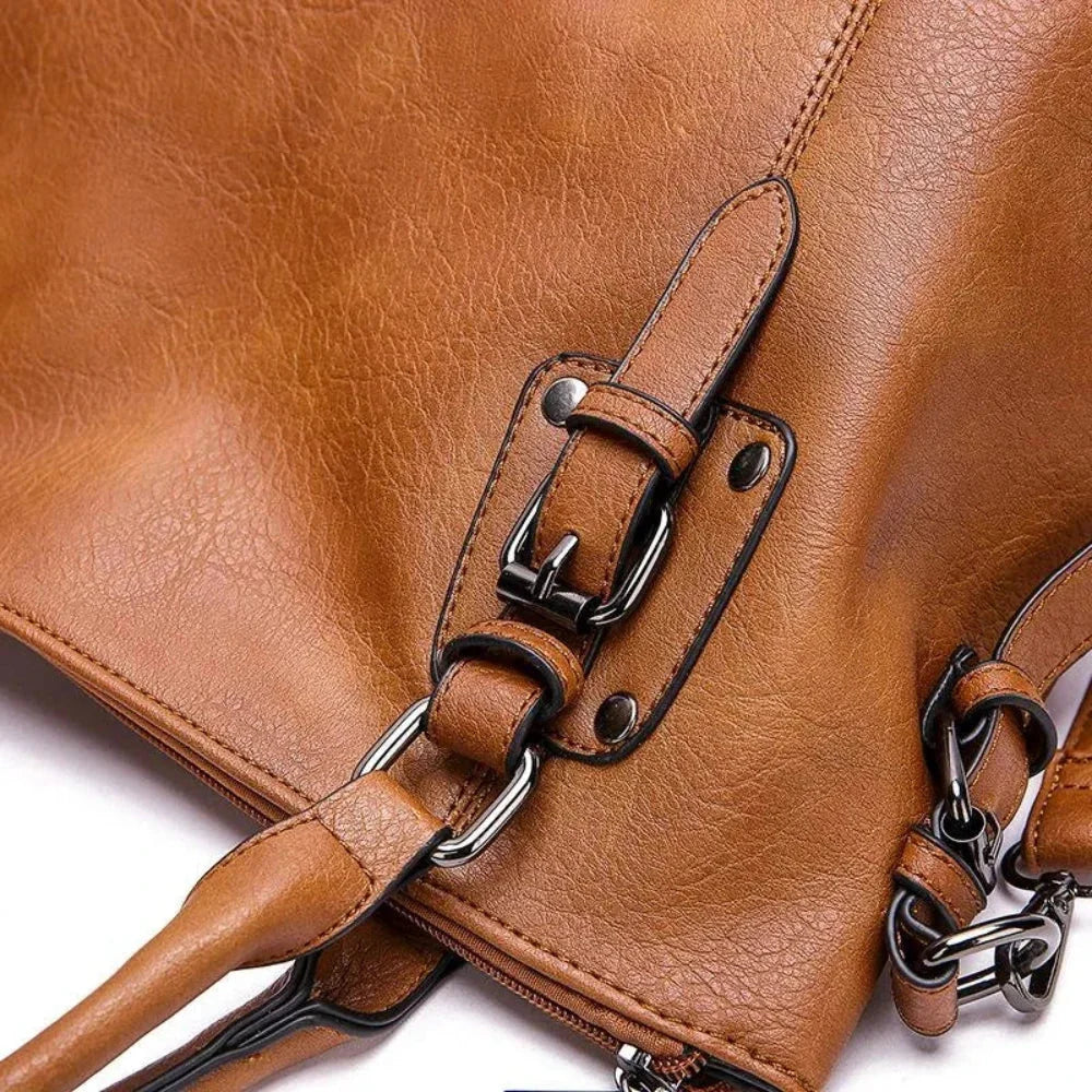 Shoulder Bag Genuine Leather Magnetic Closure & Adjustable Strap