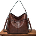 Shoulder Bag Genuine Leather Magnetic Flap Adjustable Strap