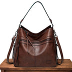 Shoulder Bag Genuine Leather Magnetic Flap Adjustable Strap