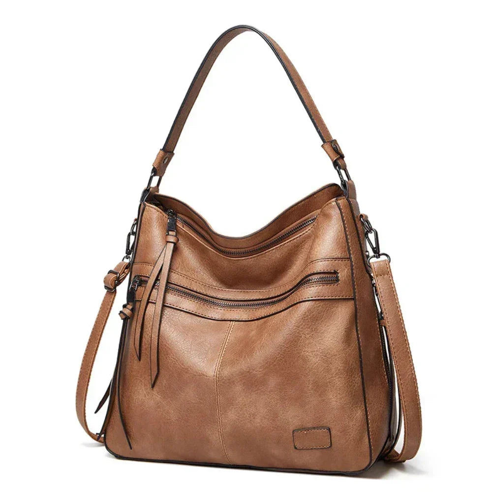 Shoulder Bag Genuine Leather Magnetic Flap Adjustable Strap