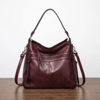 Shoulder Bag Genuine Leather Magnetic Flap Adjustable Strap