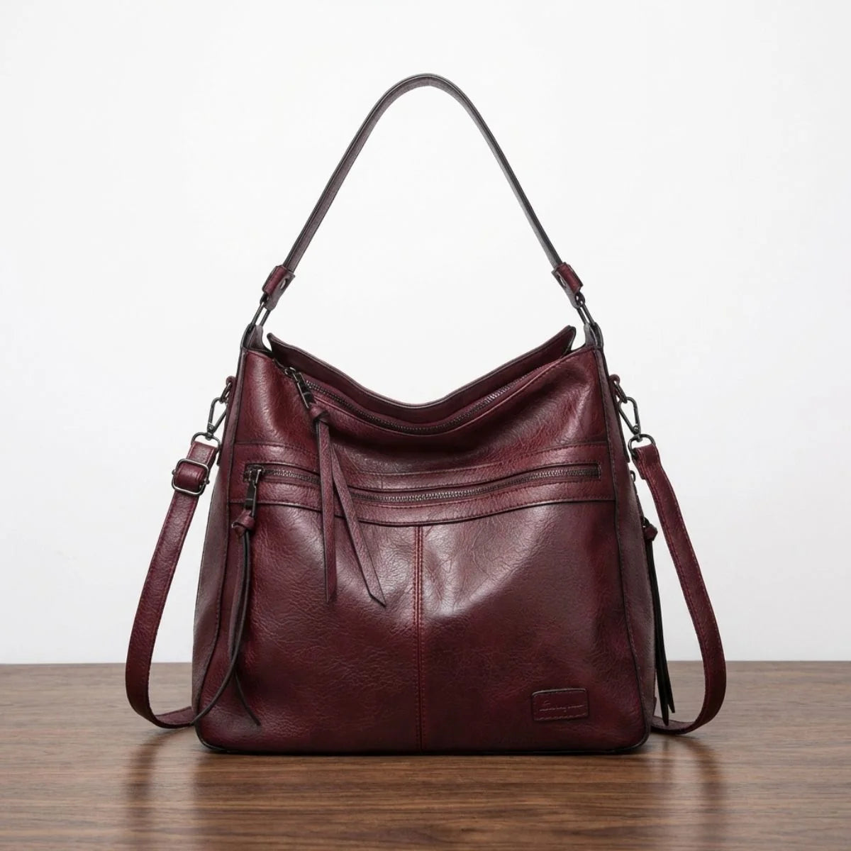 Shoulder Bag Genuine Leather Magnetic Flap Adjustable Strap