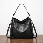 Shoulder Bag Genuine Leather Magnetic Flap Adjustable Strap