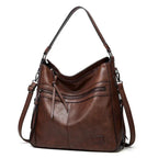 Shoulder Bag Genuine Leather Magnetic Flap Adjustable Strap