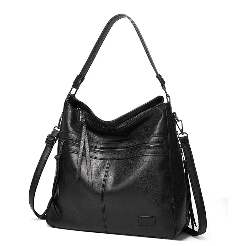 Shoulder Bag Genuine Leather Magnetic Flap Adjustable Strap
