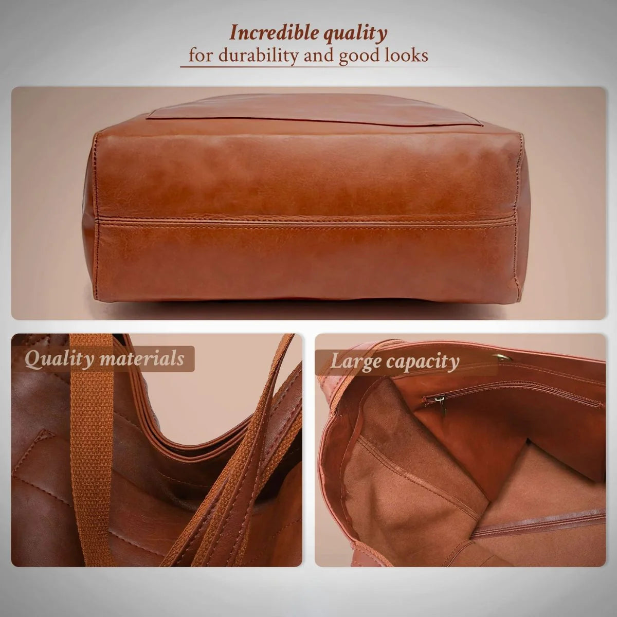 Shoulder Bag Handmade Leather & Spacious Interior