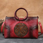 Shoulder Bag Handmade Leather Vintage Embossed