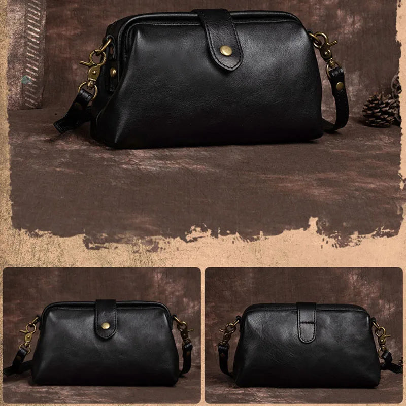 Shoulder Bag Handwoven Leather Adjustable Strap & Spacious Interior