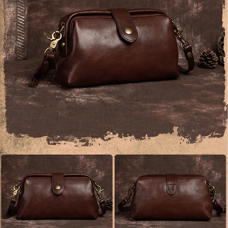 Shoulder Bag Handwoven Leather Adjustable Strap & Spacious Interior