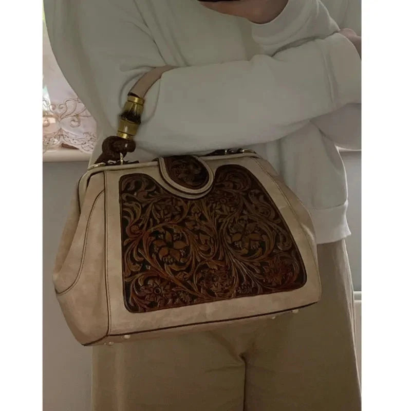 Shoulder Bag Italian Leather Adjustable Strap & Multiple Pockets