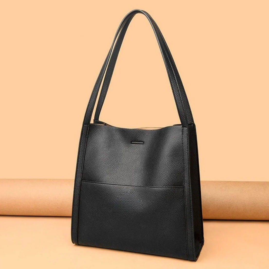 Shoulder Bag Leather Spacious Magnetic Closure & Snap Buttons