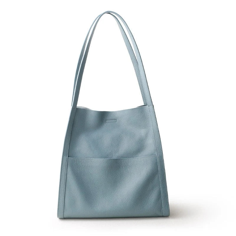 Shoulder Bag Leather Spacious Magnetic Closure & Snap Buttons