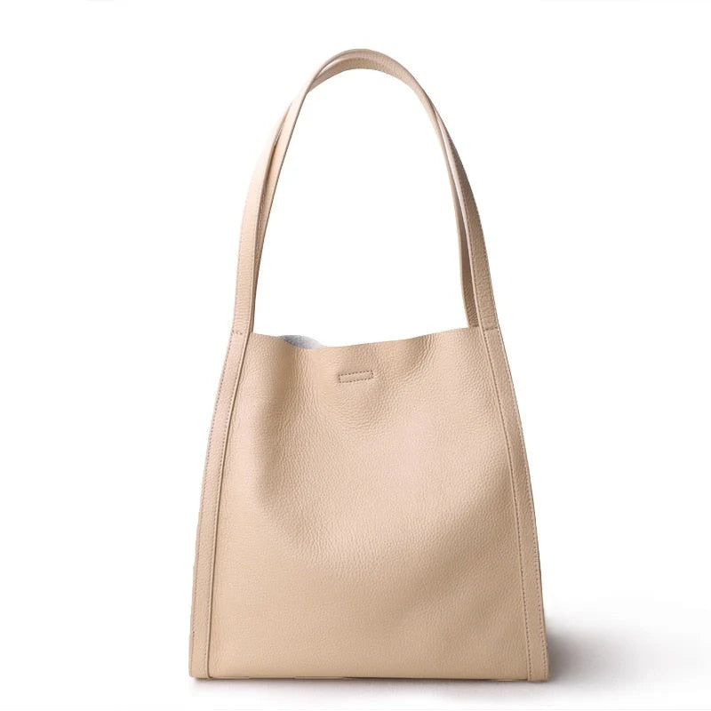 Shoulder Bag Leather Spacious Magnetic Closure & Snap Buttons