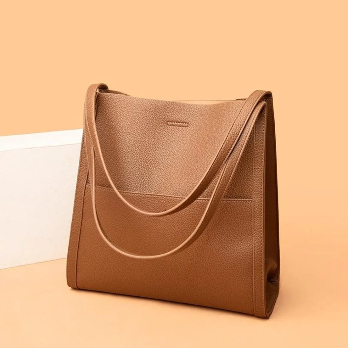 Shoulder Bag Leather Spacious Magnetic Closure & Snap Buttons