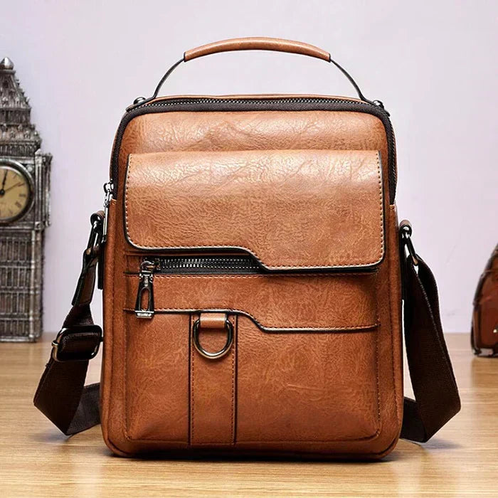 Shoulder Bag Leather Structured Multiple Pockets