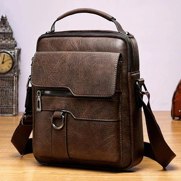 Shoulder Bag Leather Structured Multiple Pockets