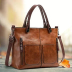Shoulder Bag Structured Minimalist Dual Handles & Adjustable Strap