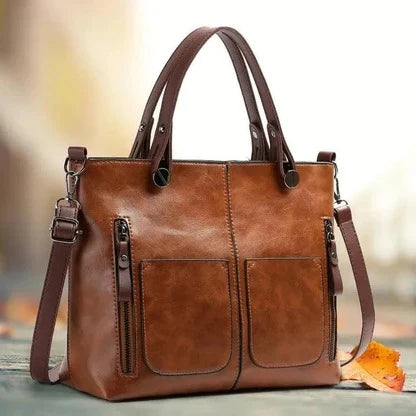 Shoulder Bag Structured Minimalist Dual Handles & Adjustable Strap